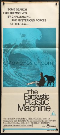 7r714 FANTASTIC PLASTIC MACHINE Aust daybill 1969 cool wave image, surfing documentary!
