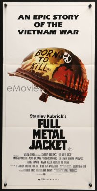 7r732 FULL METAL JACKET Aust daybill 1987 Stanley Kubrick Vietnam War movie, Philip Castle art!
