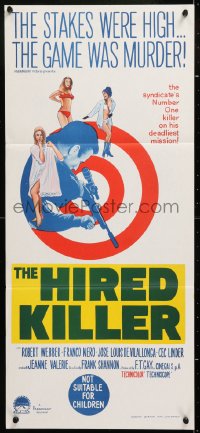 7r760 HIRED KILLER Aust daybill 1967 Tecnica di un Omicidio, Robert Webber, Franco Nero