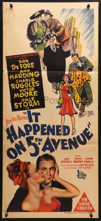 7r781 IT HAPPENED ON 5th AVENUE Aust daybill 1946 Gale Storm, great different Frank Tyler art!