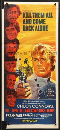 7r787 KILL THEM ALL & COME BACK ALONE Aust daybill 1970 Chuck Connors with gun + six top stars!