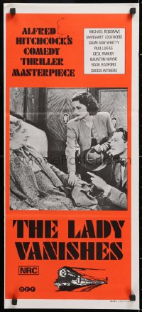 7r795 LADY VANISHES Aust daybill R1970s Alfred Hitchcock, Margaret Lockwood, Michael Redgrave