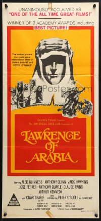 7r797 LAWRENCE OF ARABIA Aust daybill R1970s David Lean classic, winner of 7 Oscars!