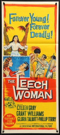 7r798 LEECH WOMAN Aust daybill 1960 female vampire drained love & life from every man she trapped!