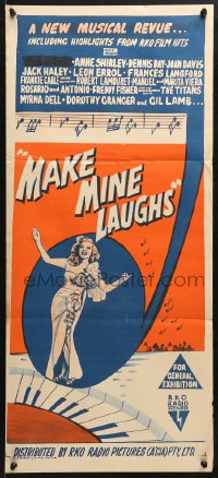 7r810 MAKE MINE LAUGHS Aust daybill 1949 Ray Bolger, Jack Haley, Anne Shirley, from RKO hits!