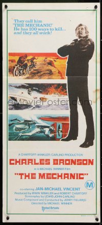 7r817 MECHANIC Aust daybill 1972 Charles Bronson, he has more than a dozen ways to kill!