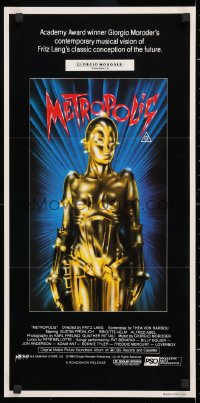 7r821 METROPOLIS Aust daybill R1984 Brigitte Helm as the gynoid Maria, The Machine Man!