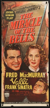 7r824 MIRACLE OF THE BELLS Aust daybill 1948 art of Frank Sinatra, Alida Valli & Fred MacMurray!
