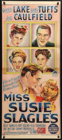 7r825 MISS SUSIE SLAGLE'S Aust daybill 1946 Richardson Studio art of sexy Veronica Lake & cast!