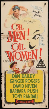 7r852 OH MEN OH WOMEN Aust daybill 1957 Dan Dailey, Ginger Rogers, David Niven, Barbara Rush