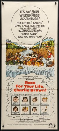 7r874 RACE FOR YOUR LIFE CHARLIE BROWN Aust daybill 1977 Charles M. Schulz, Snoopy & Peanuts gang!