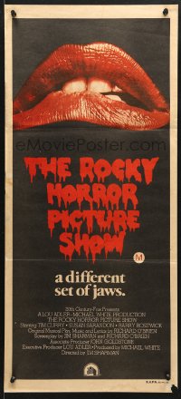 7r890 ROCKY HORROR PICTURE SHOW Aust daybill 1975 c/u lips image, a different set of jaws!