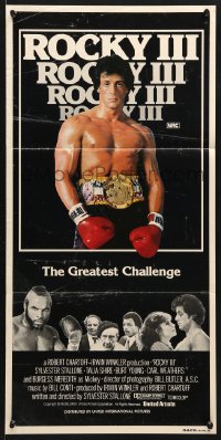 7r891 ROCKY III Aust daybill 1982 great image of boxer & director Stallone w/gloves & belt!