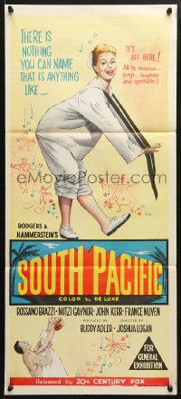 7r926 SOUTH PACIFIC Aust daybill 1959 art of Mitzi Gaynor, Rodgers & Hammerstein musical!