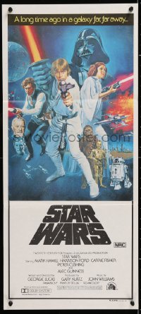 7r932 STAR WARS Aust daybill 1977 George Lucas sci-fi epic, classic art by Tom William Chantrell!