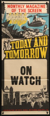 7r967 TODAY & TOMORROW Aust daybill 1940s cool newsreel, China Life line!
