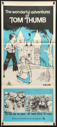 7r968 TOM THUMB Aust daybill 1972 French live-action version of the fairy tale!