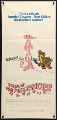 7r972 TRAIL OF THE PINK PANTHER Aust daybill 1982 Peter Sellers, Blake Edwards, cool cartoon art!