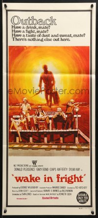 7r983 WAKE IN FRIGHT Aust daybill 1971 Ted Kotcheff Australian Outback creepy cult classic!