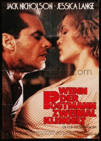 7r256 POSTMAN ALWAYS RINGS TWICE German 1981 different close-up Jack Nicholson & Jessica Lange!