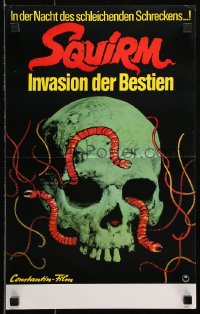 7r173 SQUIRM German 12x19 1976 wild Drew Struzan horror art, it was the night of the crawling terror!