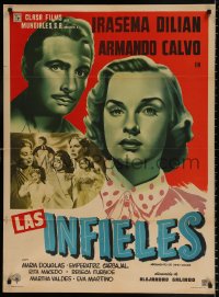 7r047 LAS INFIELES Mexican poster 1953 great artwork of sexiest Irasema Dilian and top cast!