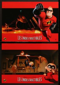 7r463 INCREDIBLES 6 French LCs 2004 Disney/Pixar sci-fi superhero family in action!