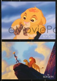 7r460 LION KING 6 French LCs R2012 classic Disney cartoon, art of Mufasa in sky at sunset!