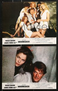 7r385 MOONRAKER 8 French LCs 1979 many images of Roger Moore as James Bond, different!