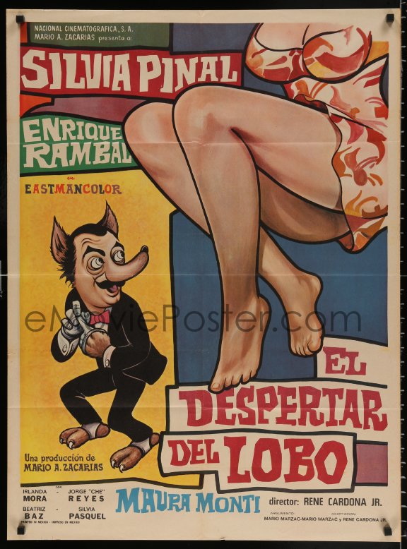 justa Ortodoxo Delgado eMoviePoster.com: 7r024 EL DESPERTAR DEL LOBO Mexican poster 1970 Silvia  Pinal, Enrique Rambal, wacky sexy artwork!