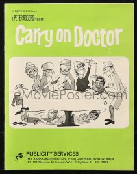 7s005 CARRY ON DOCTOR English pressbook 1972 the gang is playing doctor with the sexiest nurses in town!