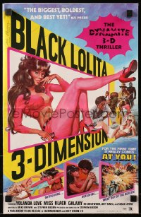 7s101 BLACK LOLITA pressbook 1974 Collim 3-D art of sexy Yolanda Love as Miss Black Galaxy!