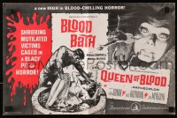 7s107 BLOOD BATH /QUEEN OF BLOOD pressbook 1966 AIP, a new high in blood-chilling horror!
