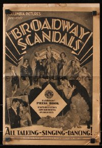 7s116 BROADWAY SCANDALS pressbook 1929 Sally O'Neill, Jack Egan, all-talking singing dancing revue!