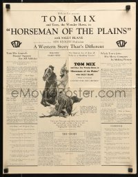 7s273 HORSEMAN OF THE PLAINS pressbook 1928 Tom Mix in a western story that's different!
