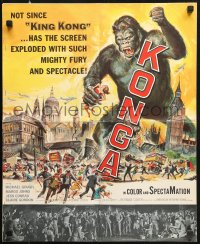 7s307 KONGA pressbook 1961 great artwork of giant angry ape terrorizing city by Reynold Brown!