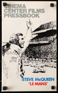 7s316 LE MANS pressbook 1971 great different artwork of race car driver Steve McQueen!