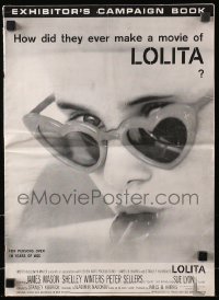 7s322 LOLITA pressbook 1962 Stanley Kubrick, Sue Lyon with heart sunglasses & lollipop!