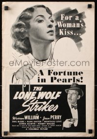 7s324 LONE WOLF STRIKES pressbook 1940 Warren William is TNT in a top hat or in a woman's arms!