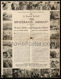 7s379 MYSTERIOUS AIRMAN pressbook 1928 great images of pilots & airplanes, a super serial!
