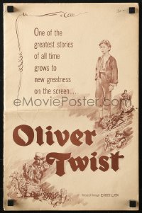 7s397 OLIVER TWIST pressbook 1951 Robert Newton as Bill Sykes, directed by David Lean, cool art!