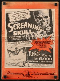7s480 SCREAMING SKULL/TERROR FROM THE YEAR 5,000 pressbook 1958 twin ghost stories to haunt you!