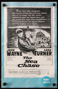 7s481 SEA CHASE pressbook 1955 great seafaring artwork of John Wayne & Lana Turner + ship!