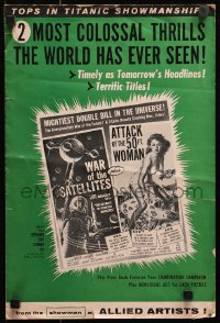 7s583 WAR OF THE SATELLITES/ATTACK OF THE 50 FT WOMAN pressbook 1958 two most colossal thrills!