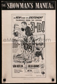 7s593 WINGS OF THE HAWK pressbook 1953 Boetticher directed, 3-D, Van Heflin w/gun, Julia Adams!