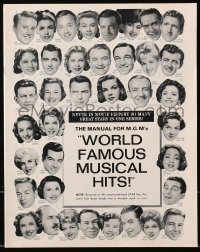 7s597 WORLD FAMOUS MUSICAL HITS pressbook 1960s MGM's musical hits with many top stars pictured!