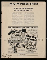 7s092 BIG STORE pressbook R1962 great art of the three Marx Brothers, Groucho, Harpo & Chico!