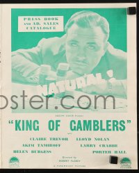 7s015 KING OF GAMBLERS English pressbook 1937 gambling addict Akim Tamiroff, Claire Trevor