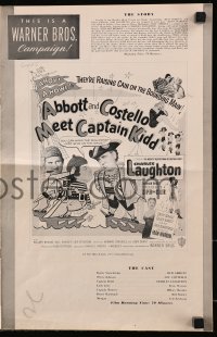 7s052 ABBOTT & COSTELLO MEET CAPTAIN KIDD pressbook 1953 pirates Bud & Lou with Charles Laughton!