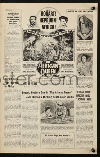 7s053 AFRICAN QUEEN pressbook R1960s Humphrey Bogart & Katharine Hepburn, John Huston classic!